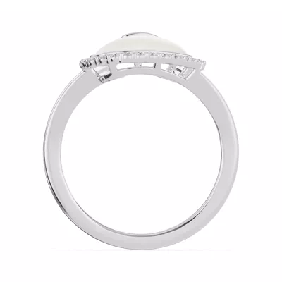 Cherish White Lab Pavé Heart Ring