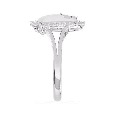 Cherish White Lab Pavé Heart Ring