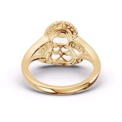 Cherish White Lab Pavé Heart Ring