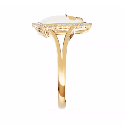 Cherish White Lab Pavé Heart Ring