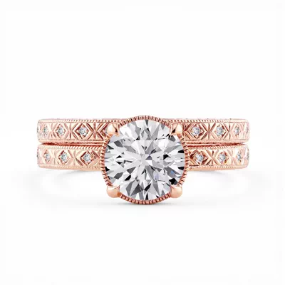 Valen Engraved Milgrain Lab Diamond Band