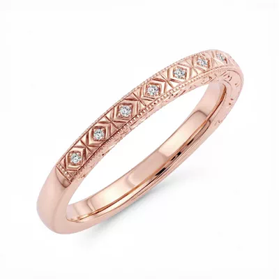 Valen Engraved Milgrain Diamond Band