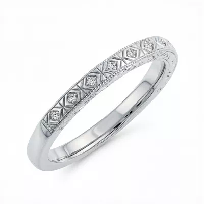 Valen Engraved Milgrain Lab Diamond Band