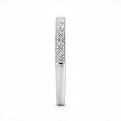 Valen Engraved Milgrain Lab Diamond Band