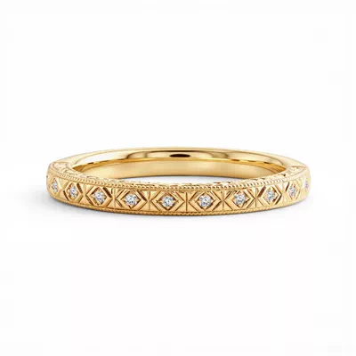 Valen Engraved Milgrain Lab Diamond Band