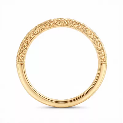 Valen Engraved Milgrain Diamond Band