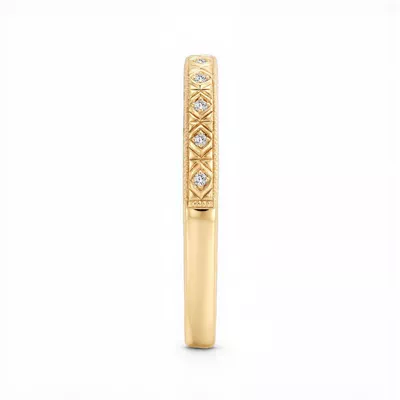 Valen Engraved Milgrain Diamond Band