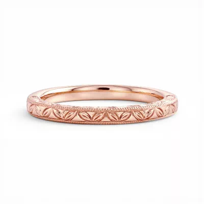 Petal Engraved Milgrain Band