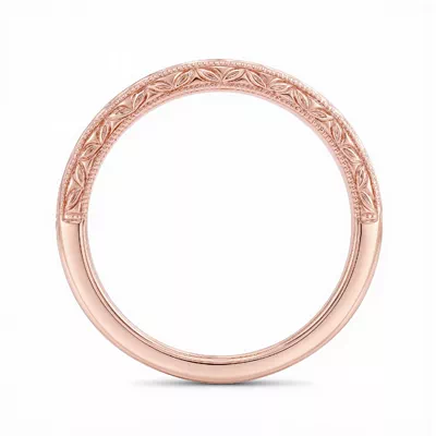 Petal Engraved Milgrain Band