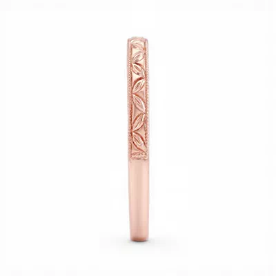 Petal Engraved Milgrain Band