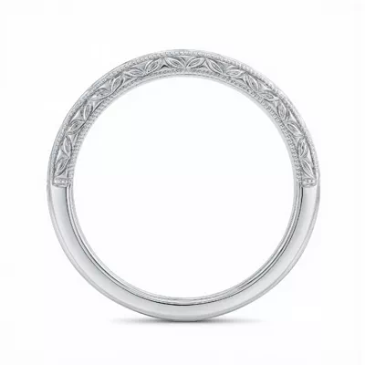 Petal Engraved Milgrain Band
