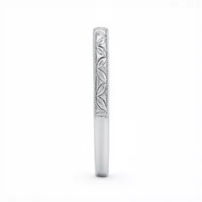 Petal Engraved Milgrain Band