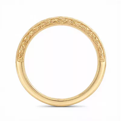 Petal Engraved Milgrain Band