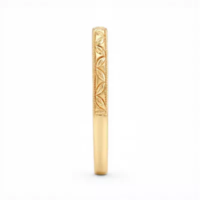 Petal Engraved Milgrain Band