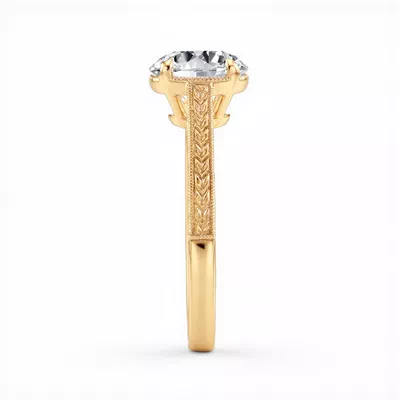 Corinne Vintage Engraved Solitaire Engagement Ring