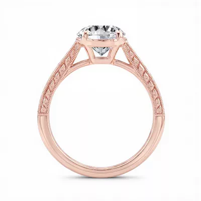 Corinne Vintage Engraved Solitaire Engagement Ring