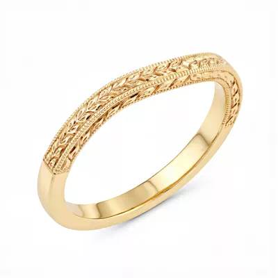 Corinne Vintage Engraved Contoured Band