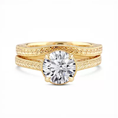 Corinne Vintage Engraved Contoured Band