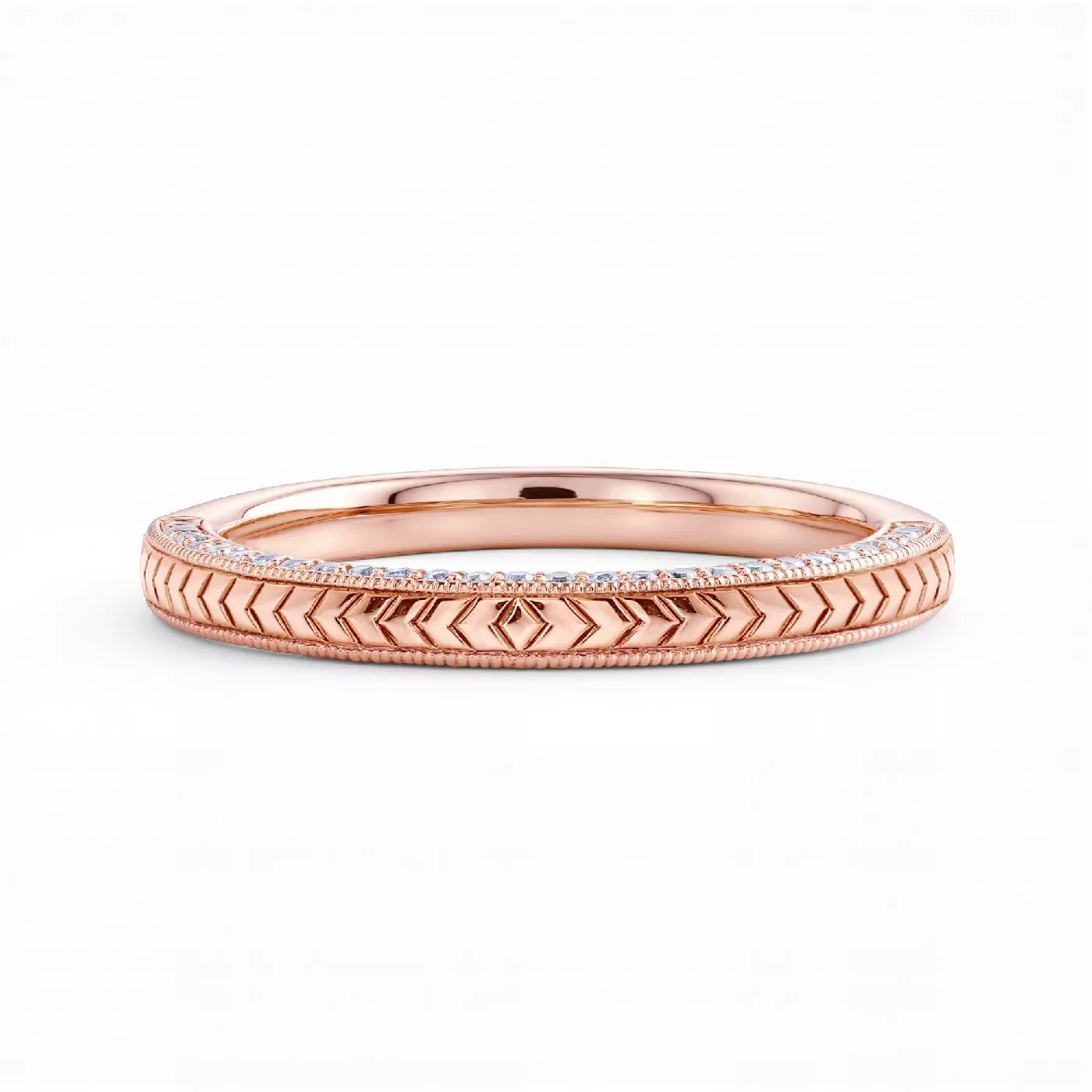Torino Engraved Milgrain Pavé Band