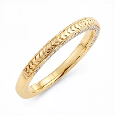 Torino Engraved Milgrain Lab Pavé Band