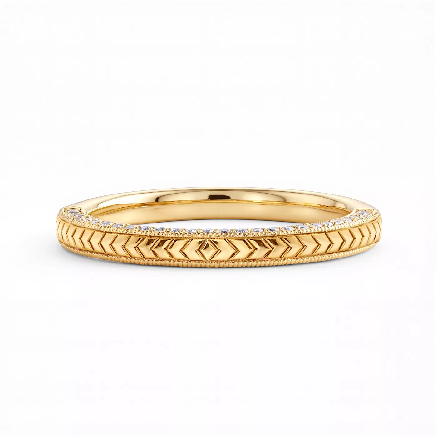 Torino Engraved Milgrain Pavé Band