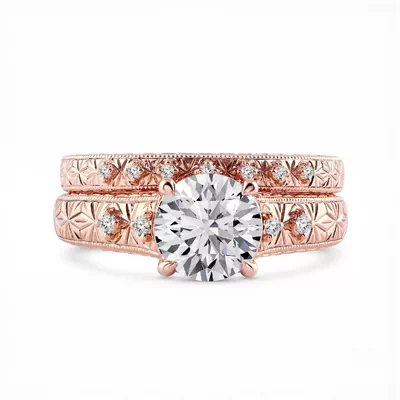 Isadora Engraved Milgrain Lab Pavé Band