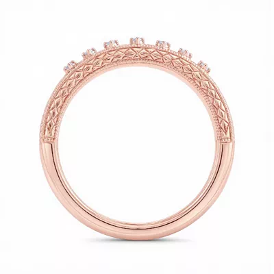 Isadora Engraved Milgrain Pavé Band