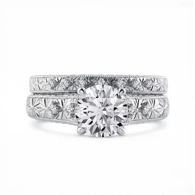 Isadora Engraved Milgrain Pavé Band