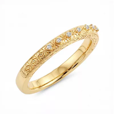 Isadora Engraved Milgrain Lab Pavé Band