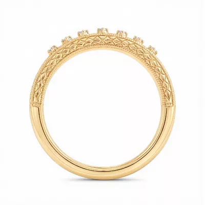 Isadora Engraved Milgrain Lab Pavé Band