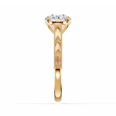 Chantal Engraved Cathedral Engagement Ring