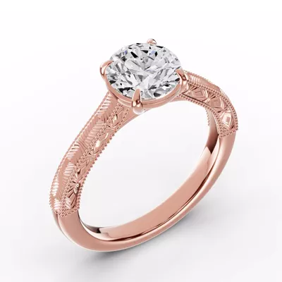 Chantal Engraved Cathedral Engagement Ring