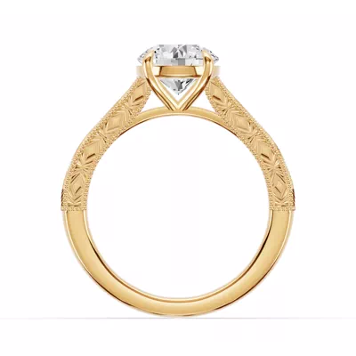 Chantal Engraved Cathedral Engagement Ring