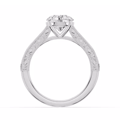 Chantal Engraved Cathedral Engagement Ring