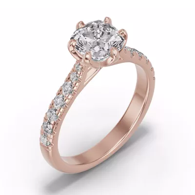 Marigold Royale Tulip Inspired 6 Prong Lab Engagement Ring