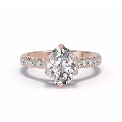Marigold Royale Tulip Inspired 6 Prong Lab Engagement Ring