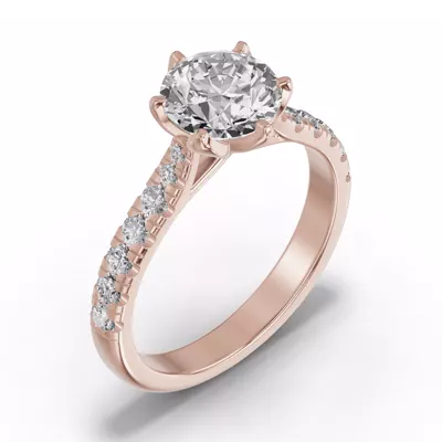 Marigold Royale Tulip Inspired 6 Prong Engagement Ring