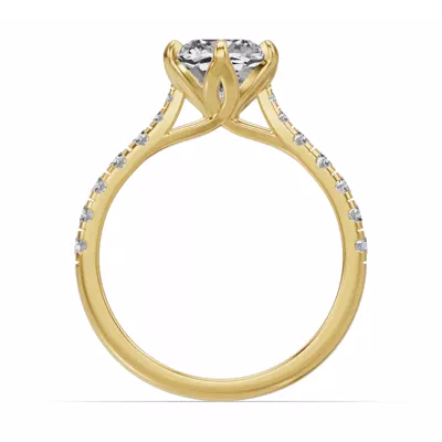 Marigold Royale Tulip Inspired 6 Prong Lab Engagement Ring