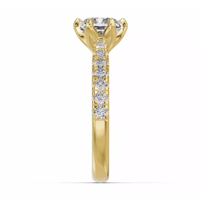 Marigold Royale Tulip Inspired 6 Prong Lab Engagement Ring