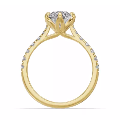 Marigold Royale Tulip Inspired 6 Prong Lab Engagement Ring
