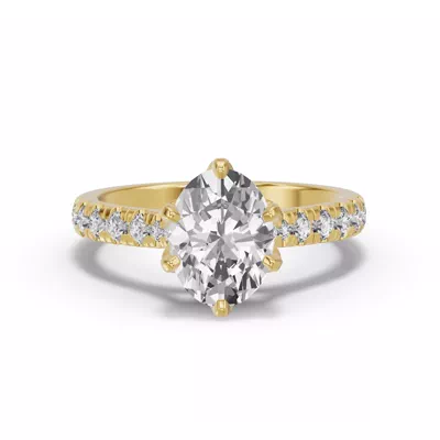 Marigold Royale Tulip Inspired 6 Prong Lab Engagement Ring