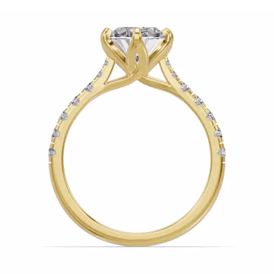 Marigold Royale Tulip Inspired 6 Prong Lab Engagement Ring