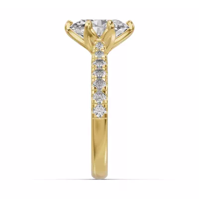 Marigold Royale Tulip Inspired 6 Prong Lab Engagement Ring