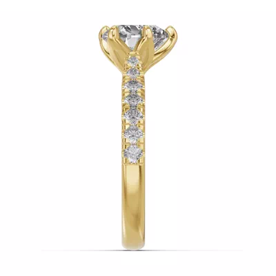 Marigold Royale Tulip Inspired 6 Prong Lab Engagement Ring