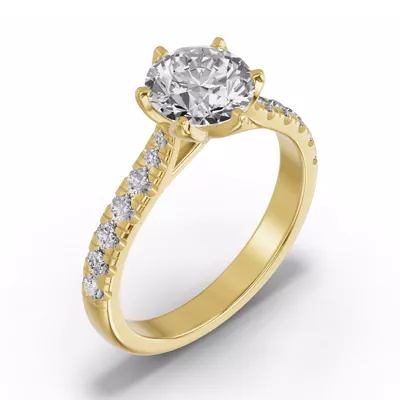 Marigold Royale Tulip Inspired 6 Prong Engagement Ring