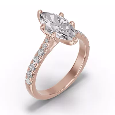 Marigold Royale Tulip Inspired 6 Prong Lab Engagement Ring