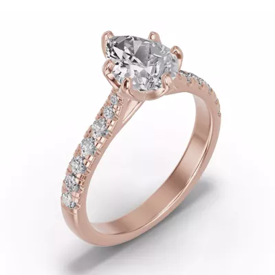 Marigold Royale Tulip Inspired 6 Prong Lab Engagement Ring