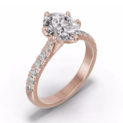 Marigold Royale Tulip Inspired 6 Prong Lab Engagement Ring