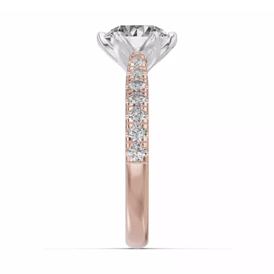 Marigold Royale Tulip Inspired 6 Prong Two-Tone Engagement Ring