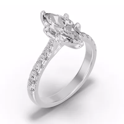 Marigold Royale Tulip Inspired 6 Prong Lab Engagement Ring